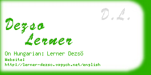 dezso lerner business card
