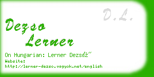 dezso lerner business card